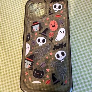 Halloween Themed IPhone 15 Case - Black and Orange